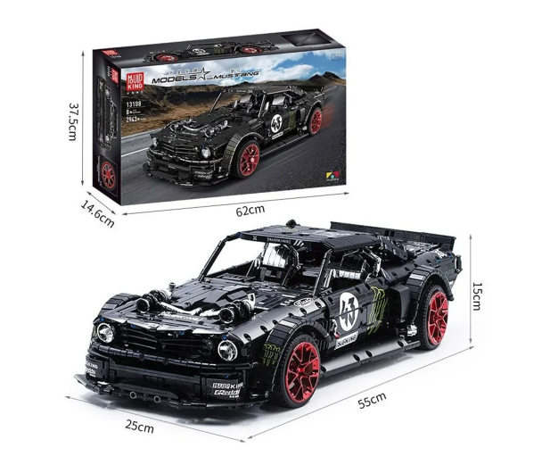 Mould King Klocki konstrukcyjne Mustang czarny 2943 el. zestaw 13108S - 1551551 - zdjęcie 2